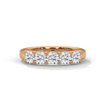 Five-Stone Round Brilliant Cut Lab-Grown Diamond Anniversary Ring in Rose Gold
