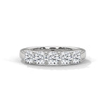Five-Stone Round Brilliant Cut Lab-Grown Diamond Anniversary Ring in White Gold