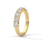 Five-Stone Round Brilliant Cut Lab-Grown Diamond Anniversary Ring in Yellow Gold