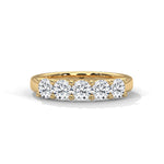 Five-Stone Round Brilliant Cut Lab-Grown Diamond Anniversary Ring in Yellow Gold