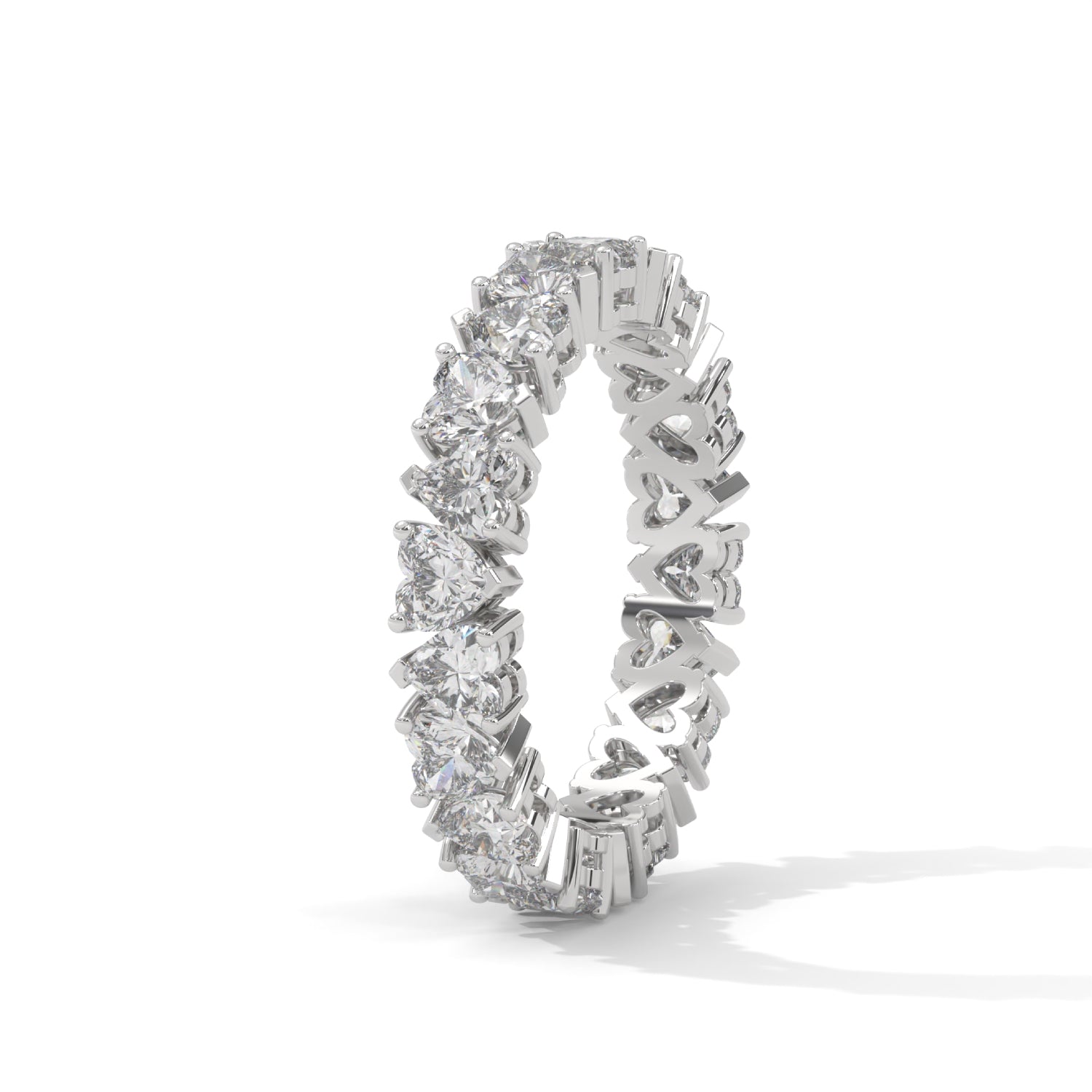 Heart-Shaped Lab-Grown Diamond Alternating Eternity Ring in White Gold