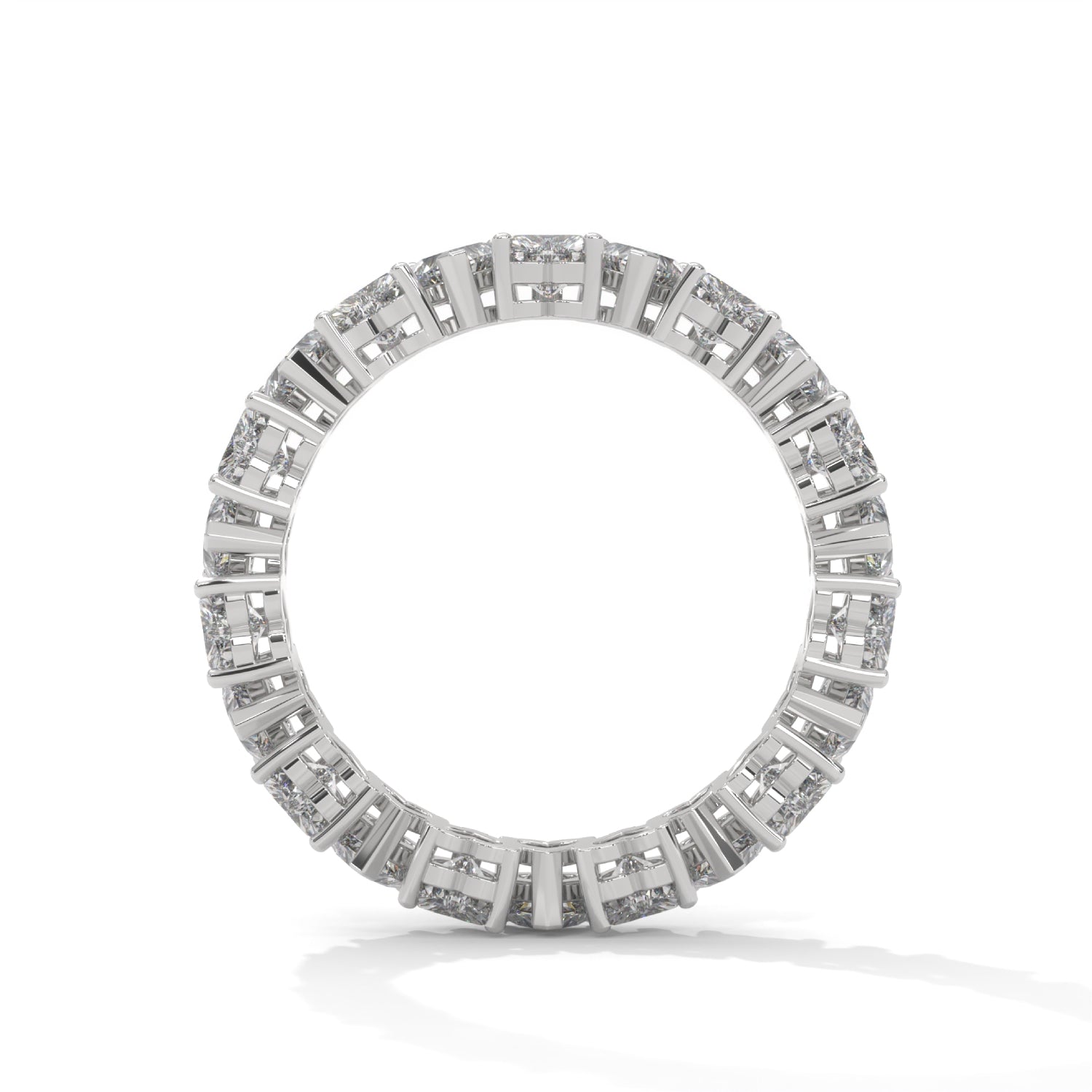 Heart-Shaped Lab-Grown Diamond Alternating Eternity Ring in White Gold