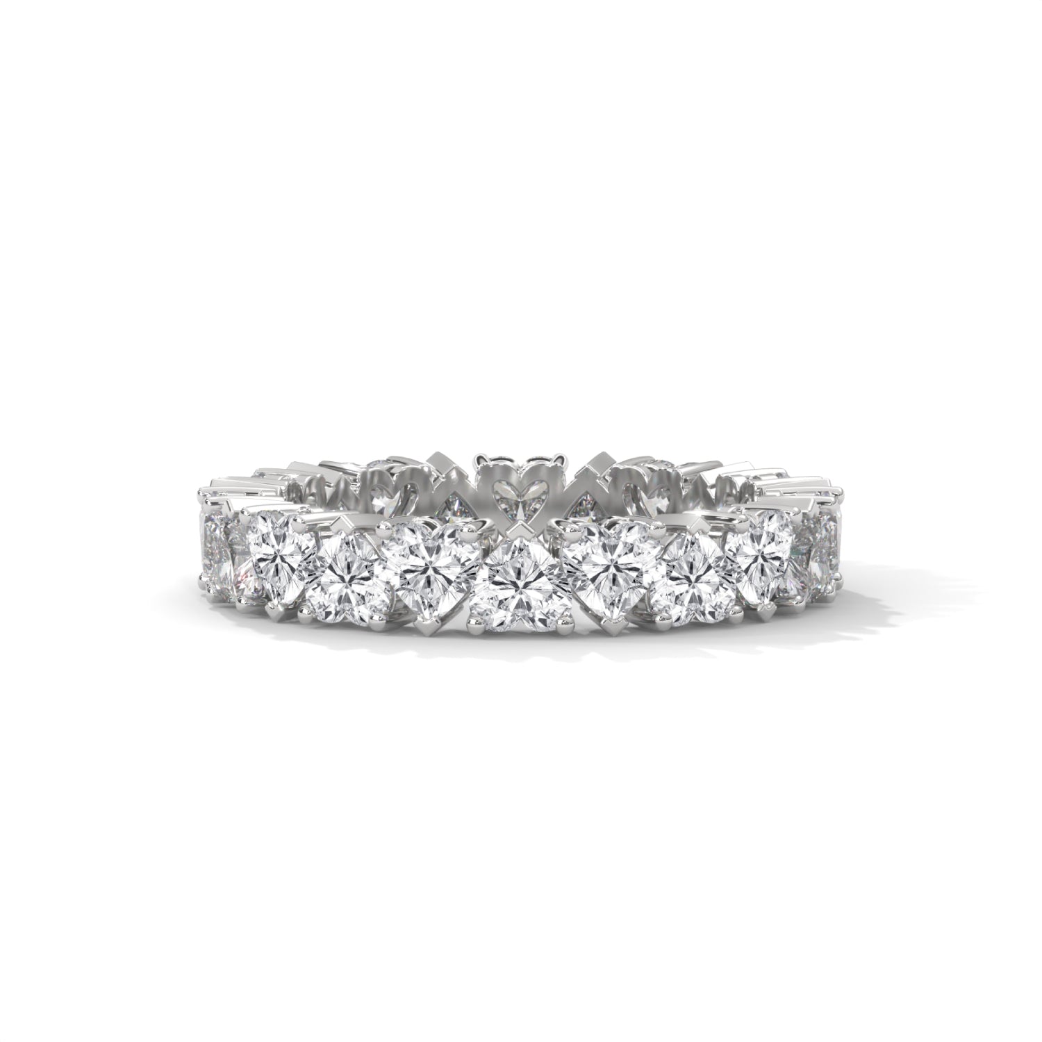 Heart-Shaped Lab-Grown Diamond Alternating Eternity Ring in White Gold