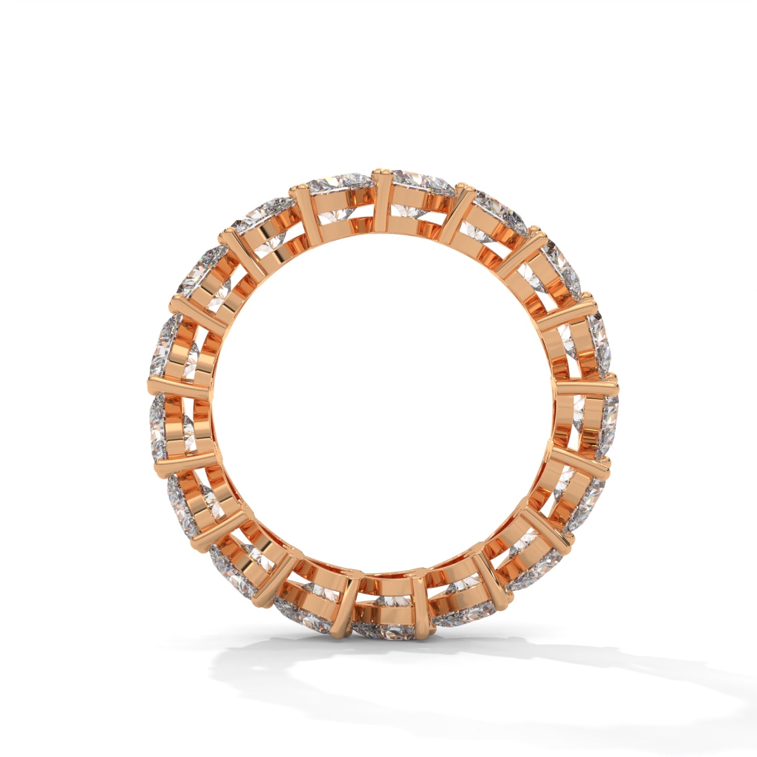 Heart-Shaped Lab-Grown Diamond Eternity Ring in Rose Gold