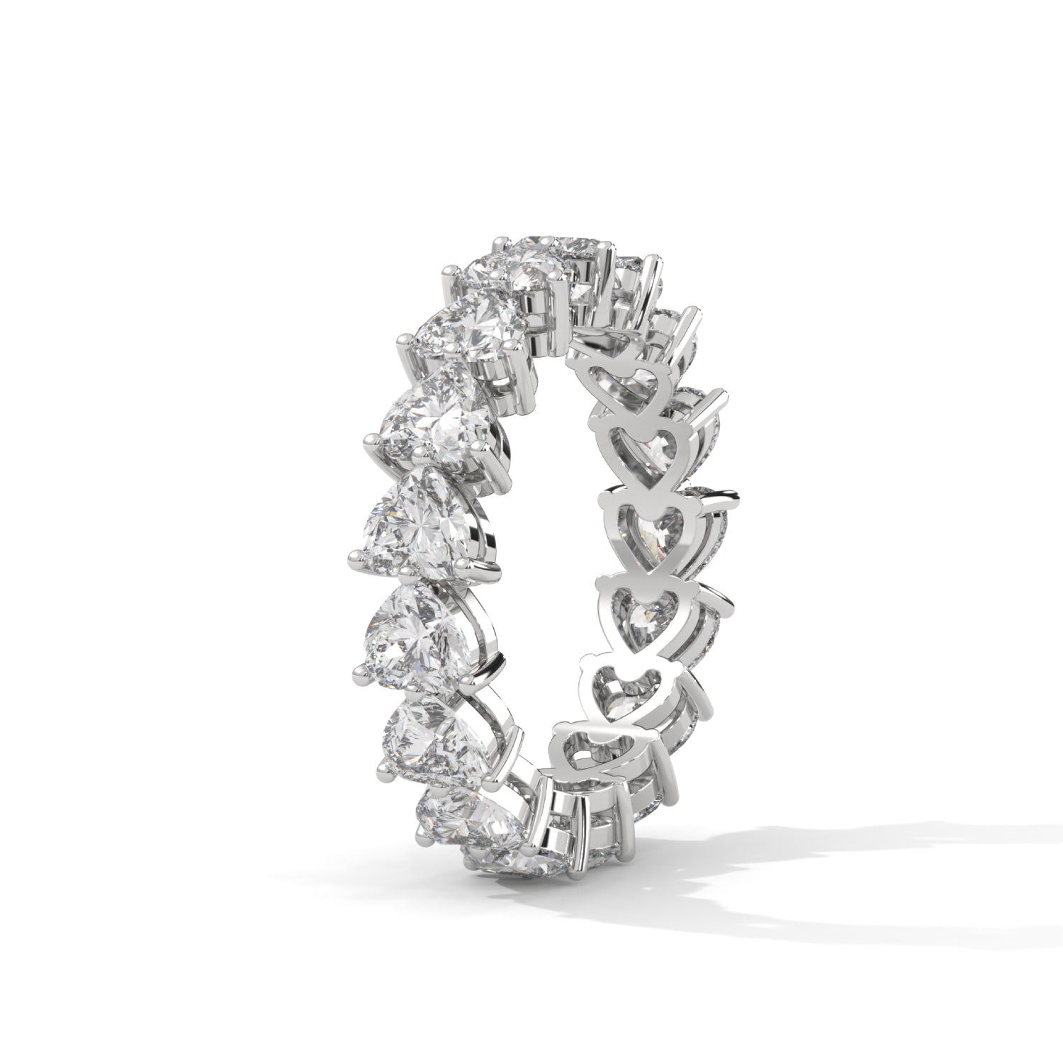 Heart-Shaped Lab-Grown Diamond Eternity Ring in White Gold