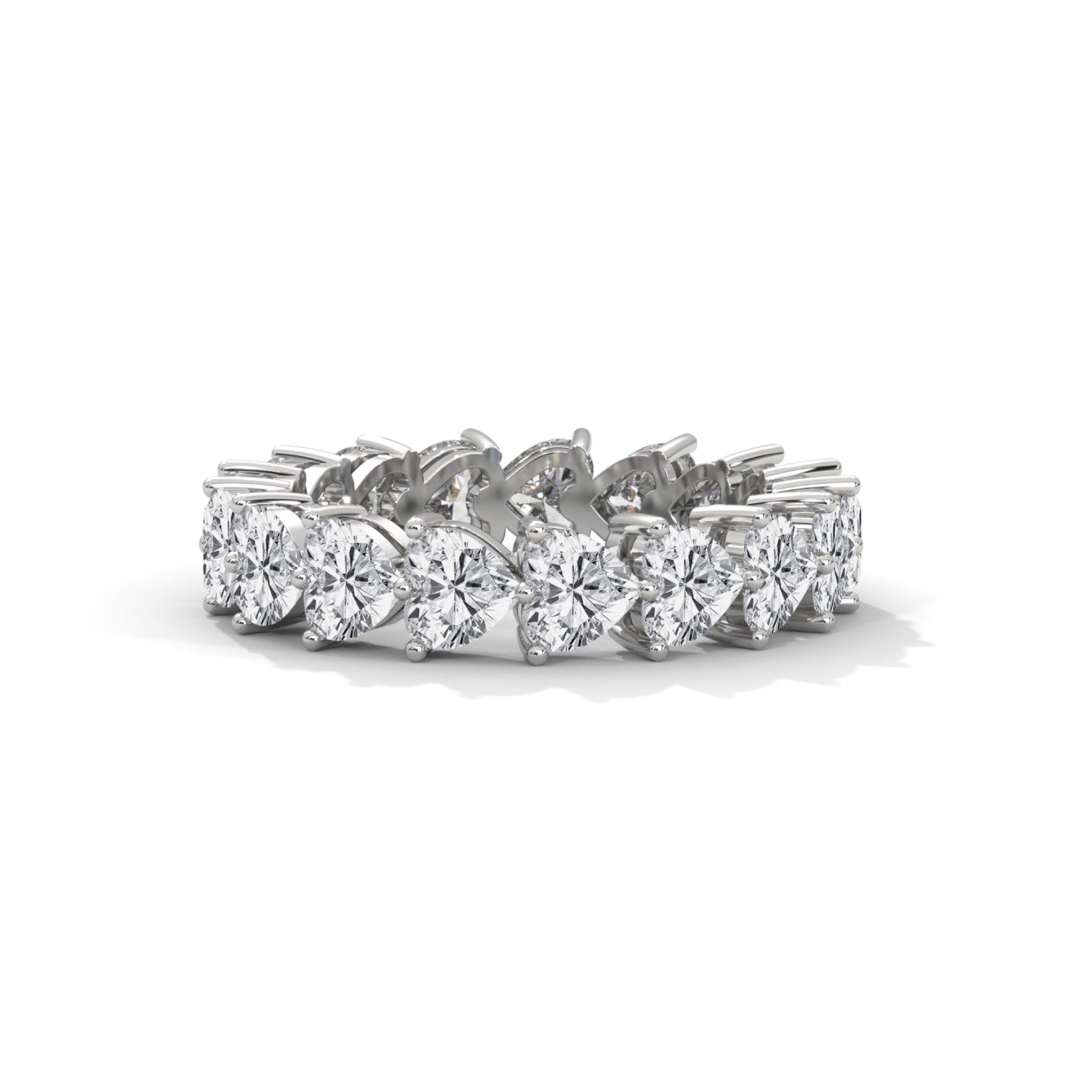 Heart-Shaped Lab-Grown Diamond Eternity Ring in White Gold