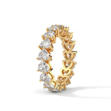 Heart-Shaped Lab-Grown Diamond Eternity Ring in Yellow Gold