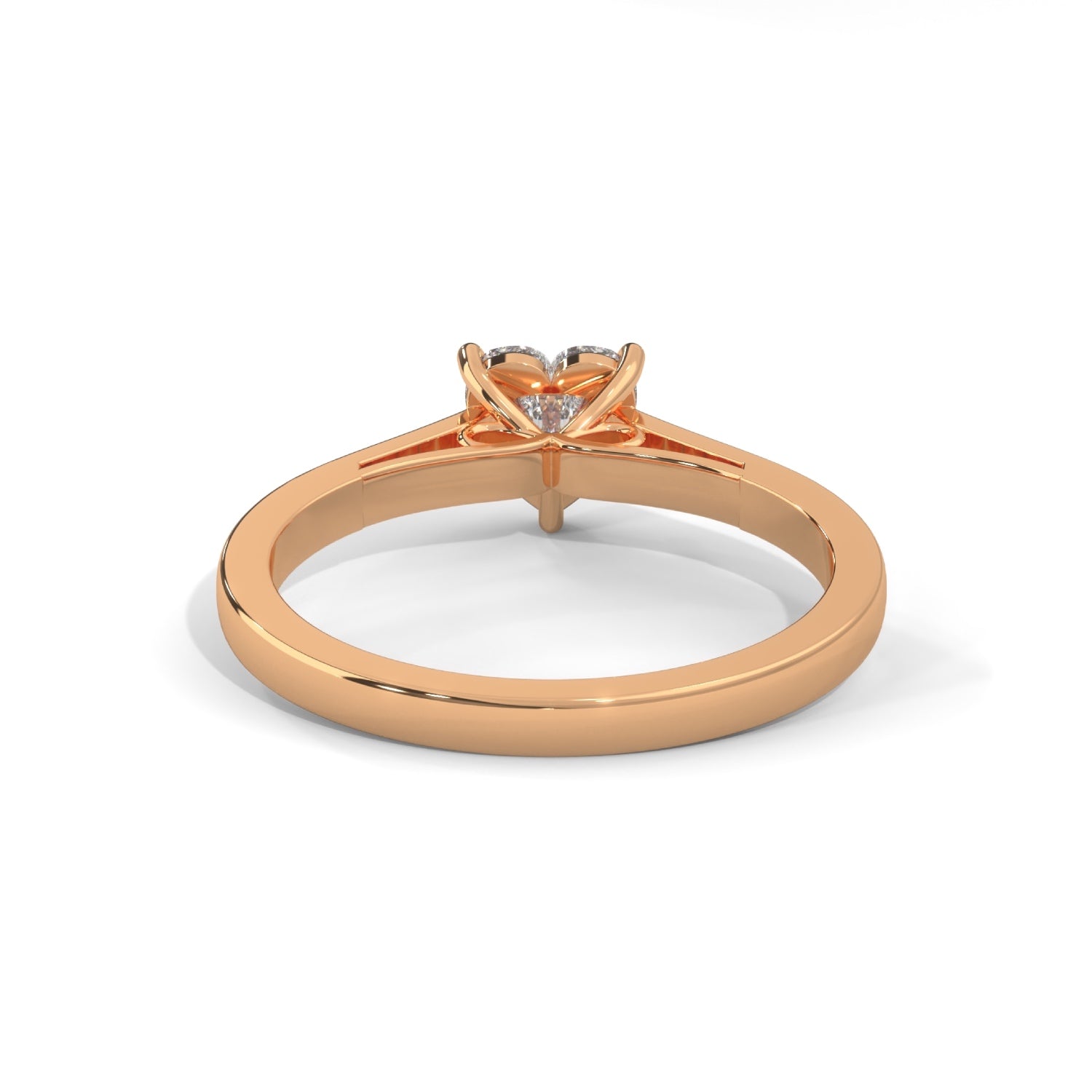 Heart-Shaped Lab-Grown Diamond Solitaire Engagement Ring in Rose Gold