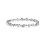 Heart-Shaped Lab-Grown Diamond Tennis Bracelet in White Gold