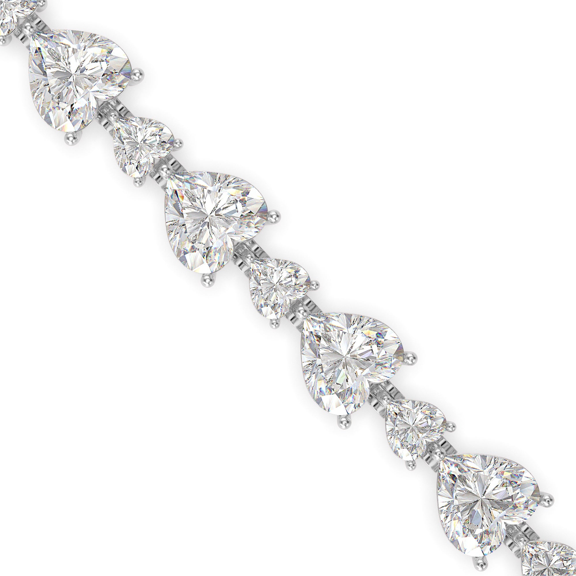 Heart-Shaped Lab-Grown Diamond Tennis Bracelet in White Gold