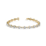 Heart-Shaped Lab-Grown Diamond Tennis Bracelet in Yellow Gold