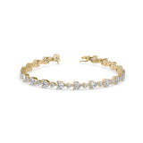 Heart-Shaped Lab-Grown Diamond Tennis Bracelet in Yellow Gold