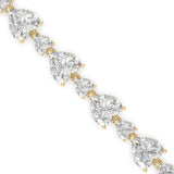 Heart-Shaped Lab-Grown Diamond Tennis Bracelet in Yellow Gold