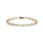 Heart-Shaped Lab-Grown Diamond Tennis Bracelet in Yellow Gold