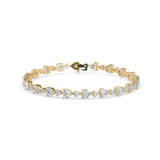 Heart-Shaped Lab-Grown Diamond Tennis Bracelet in Yellow Gold