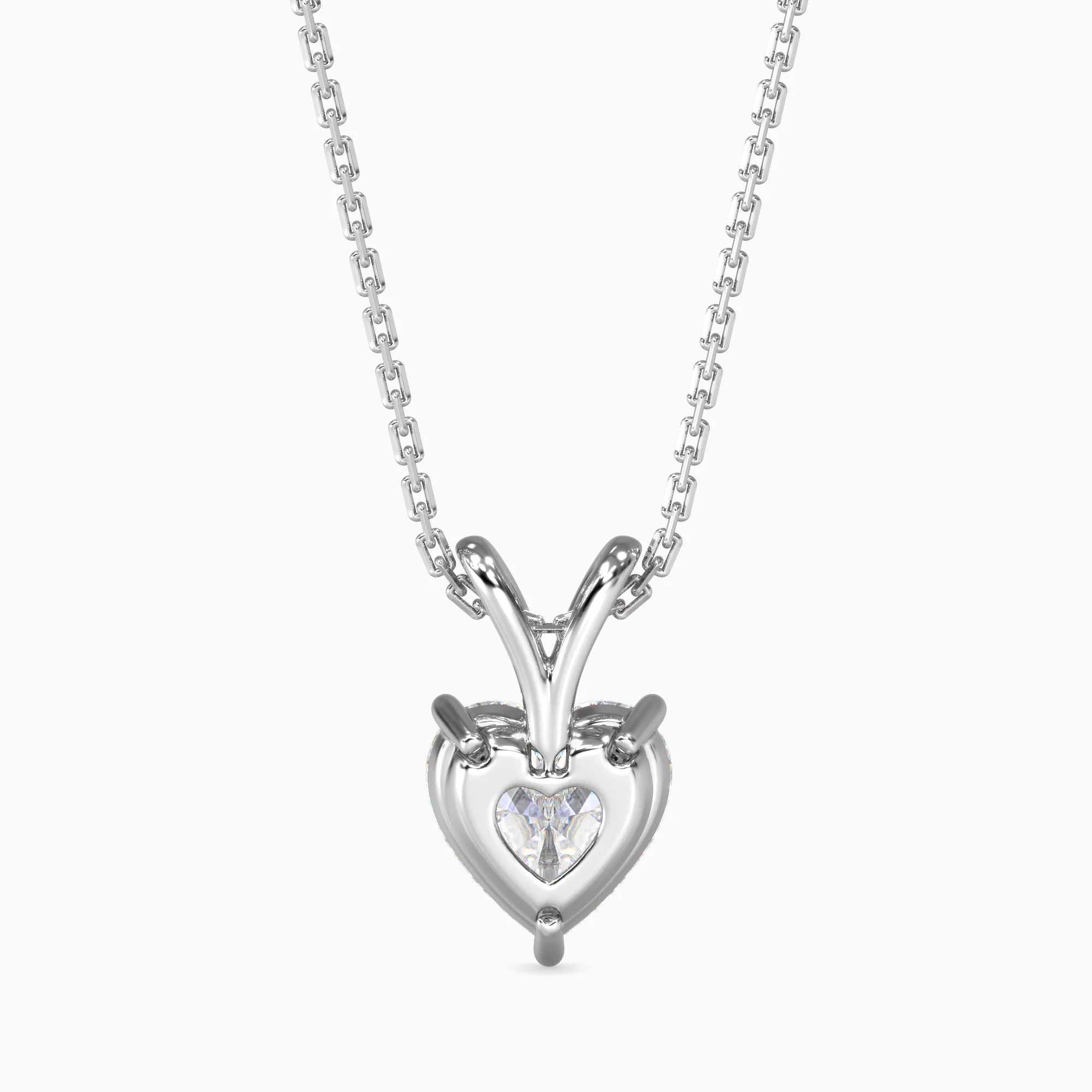 Heart-Shaped Lab-Grown Diamond Solitaire Pendant in White Gold