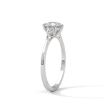 Heart and Pear-Shaped Lab-Grown Diamond Three-Stone Engagement Ring in White Gold