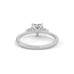 Heart and Pear-Shaped Lab-Grown Diamond Three-Stone Engagement Ring in White Gold