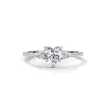 Heart and Pear-Shaped Lab-Grown Diamond Three-Stone Engagement Ring in White Gold