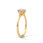 Heart and Pear-Shaped Lab-Grown Diamond Three-Stone Engagement Ring in Yellow Gold
