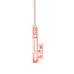 Hexagon Frame Lab-Grown Diamond Cluster Pendant in Rose Gold