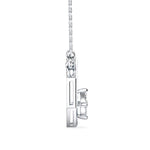 Hexagon Frame Lab-Grown Diamond Cluster Pendant in White Gold