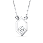 Hexagon Frame Lab-Grown Diamond Cluster Pendant in White Gold