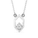 Hexagon Frame Lab-Grown Diamond Cluster Pendant in White Gold
