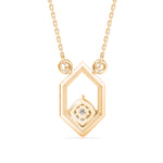 Hexagon Frame Lab-Grown Diamond Cluster Pendant in Yellow Gold