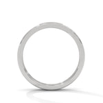Lab-Grown Diamond Accent Grooved Wedding Ring in White Gold