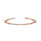 Lab-Grown Diamond Marquise Drop Chain Bracelet in Rose Gold
