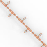 Lab-Grown Diamond Marquise Drop Chain Bracelet in Rose Gold