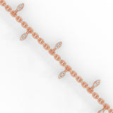Lab-Grown Diamond Marquise Drop Chain Bracelet in Rose Gold