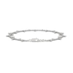 Lab-Grown Diamond Marquise Drop Chain Bracelet in White Gold