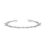 Lab-Grown Diamond Marquise Drop Chain Bracelet in White Gold
