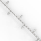 Lab-Grown Diamond Marquise Drop Chain Bracelet in White Gold