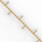 Lab-Grown Diamond Marquise Drop Chain Bracelet in Yellow Gold