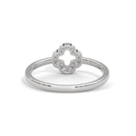 Lab-Grown Diamond Pavé Clover Motif Ring in White Gold