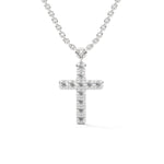 Lab-Grown Diamond Pavé Cross Pendant in White Gold