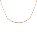 Lab-Grown Diamond Pavé Curved Bar Necklace in Rose Gold