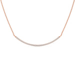 Lab-Grown Diamond Pavé Curved Bar Necklace in Rose Gold