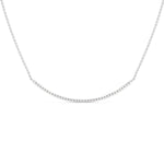 Lab-Grown Diamond Pavé Curved Bar Necklace in White Gold