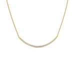 Lab-Grown Diamond Pavé Curved Bar Necklace in Yellow Gold