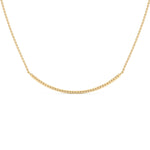 Lab-Grown Diamond Pavé Curved Bar Necklace in Yellow Gold