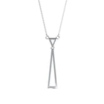 Lab-Grown Diamond Pavé Double Triangle Drop Pendant in White Gold