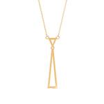 Lab-Grown Diamond Pavé Double Triangle Drop Pendant in Yellow Gold