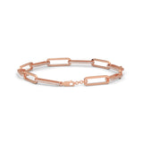 Lab-Grown Diamond Pavé Elongated Link Bracelet in Rose Gold
