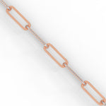 Lab-Grown Diamond Pavé Elongated Link Bracelet in Rose Gold