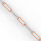 Lab-Grown Diamond Pavé Elongated Link Bracelet in Rose Gold