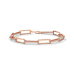 Lab-Grown Diamond Pavé Elongated Link Bracelet in Rose Gold